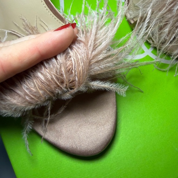 Pink Feathered Satin Heels - Picture 4 of 5